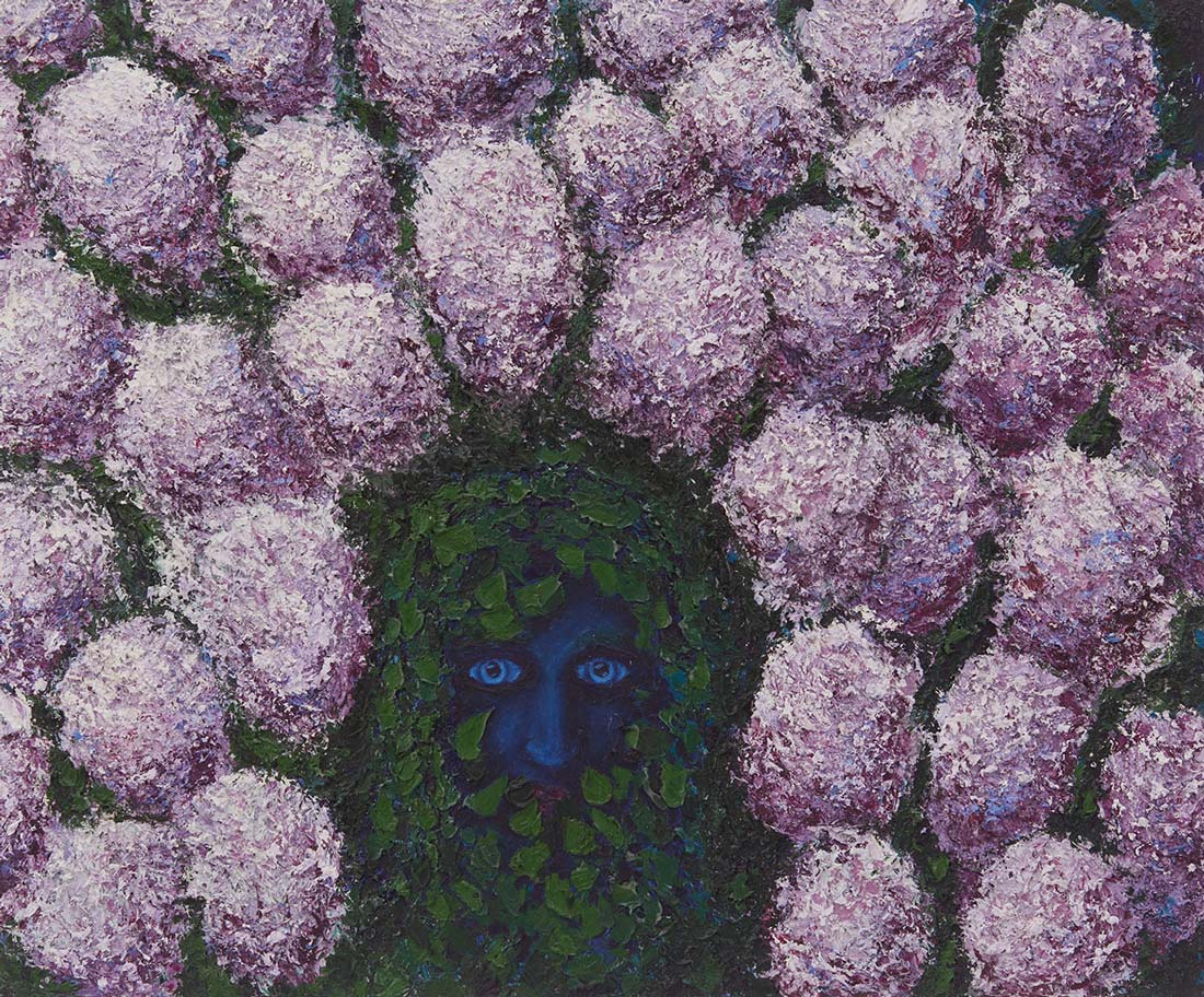 Оригинальная картина Вадима Золотарёва «Некто в сирени», масло, холст, 60×50 см